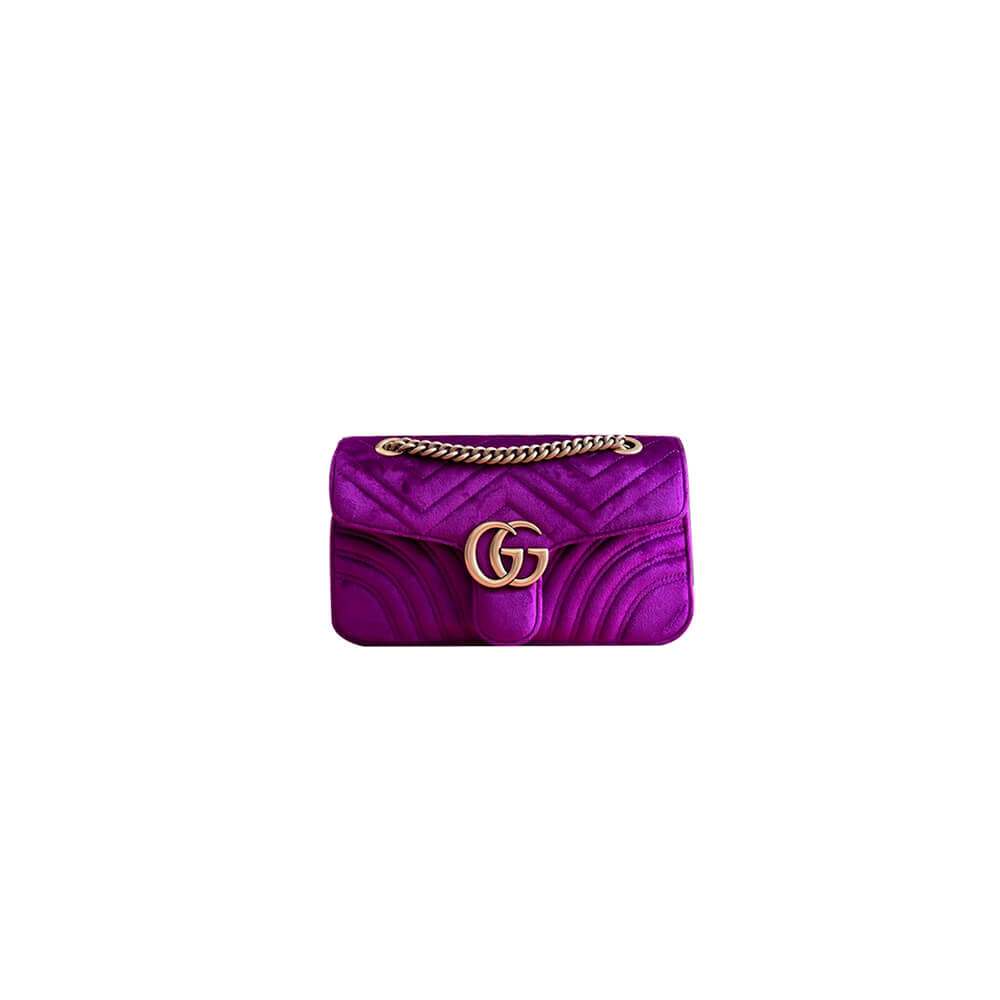 GG Velvet Small Marmont shoulder bag