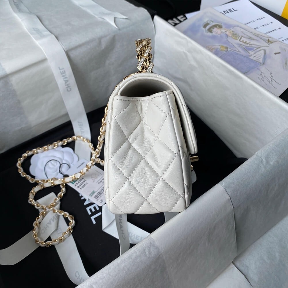 Ch*el mini flap bag with top handle