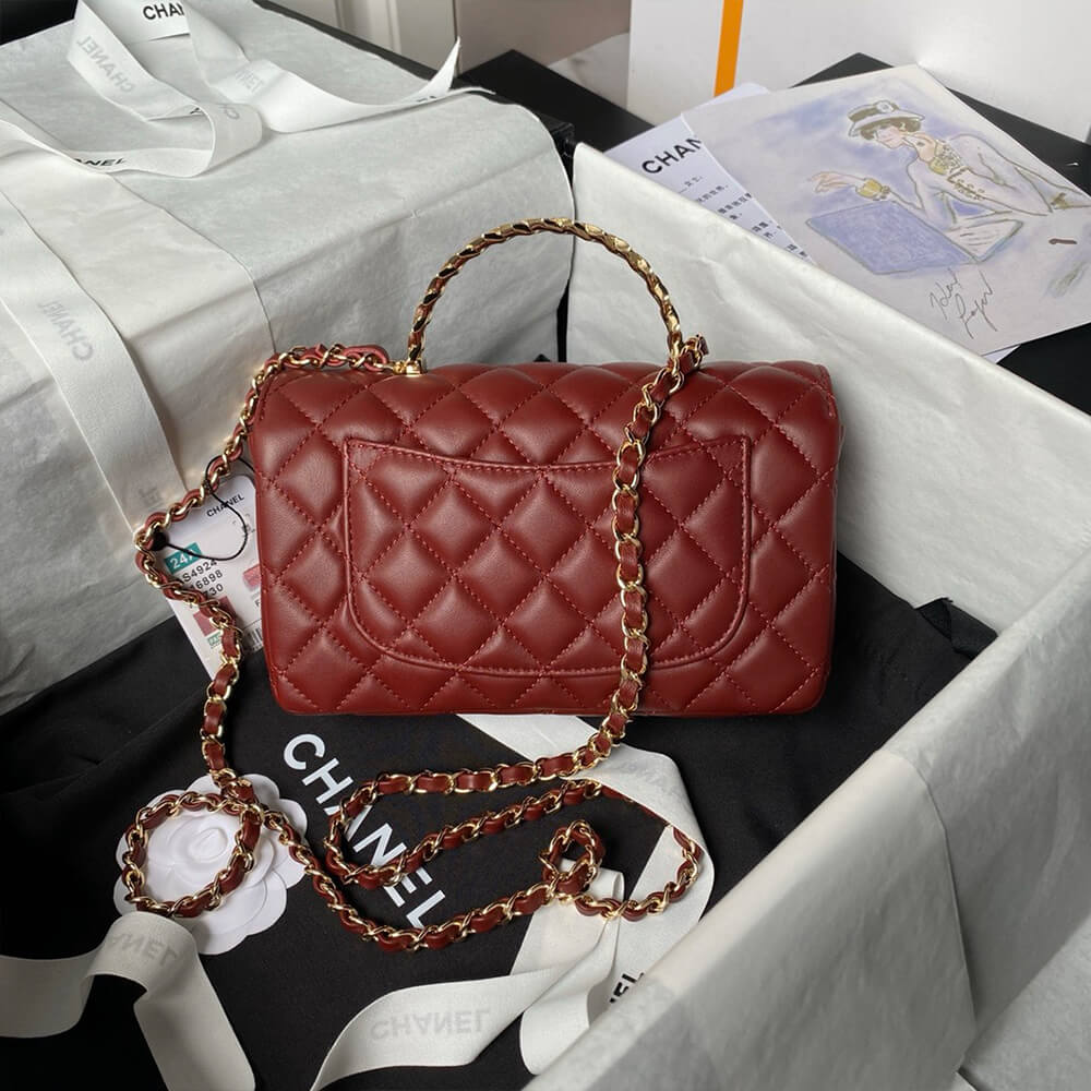 Ch*el mini flap bag with top handle
