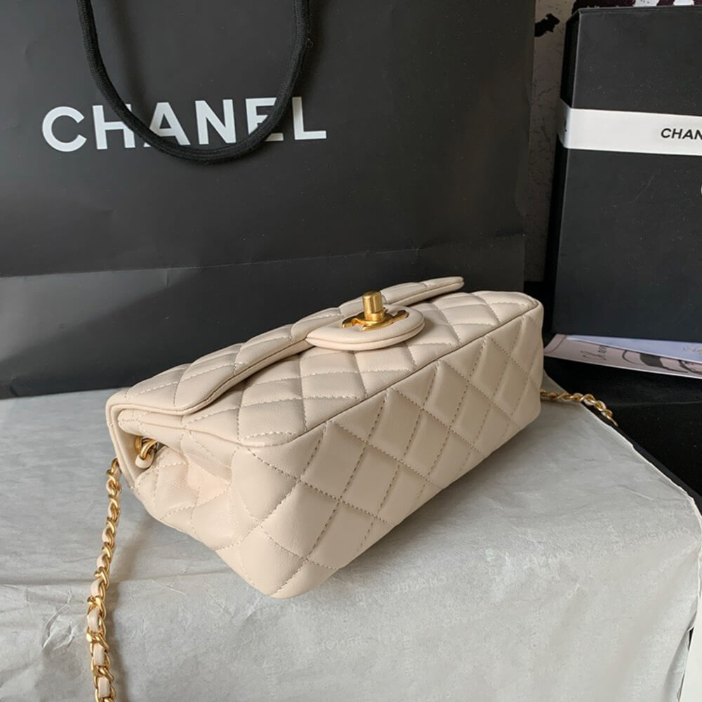 Ch*el pearl crush mini rectangular flap