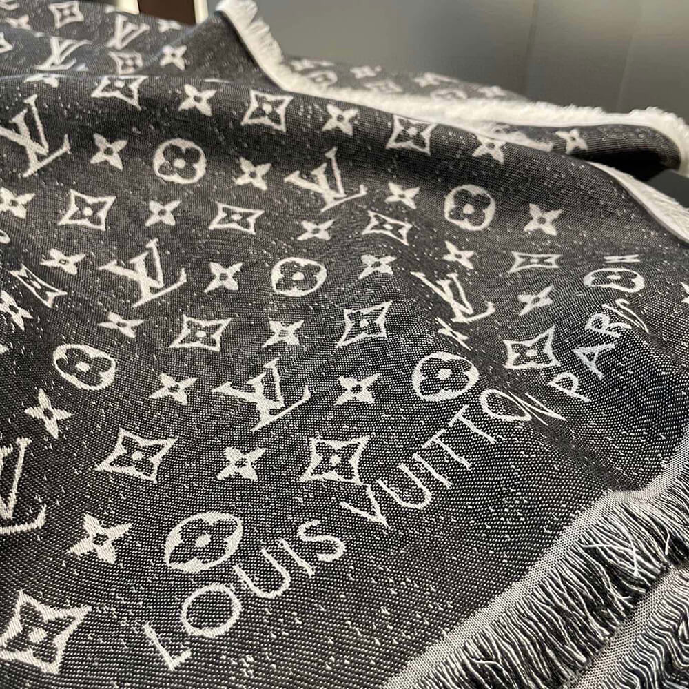 LV Monogram Jacquard Denim Shawl