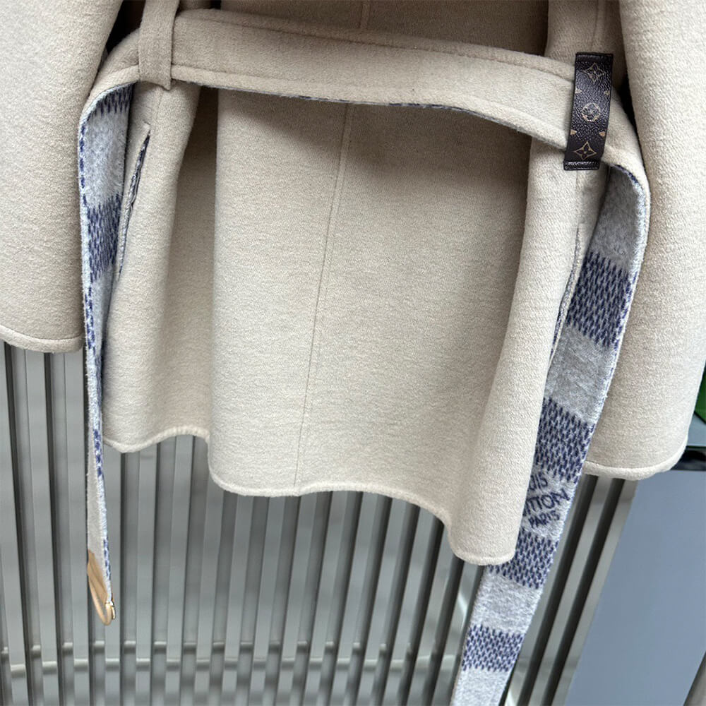 LV Reversible Damier Azur Hooded Wrap Coat(HIGH-END GRADE)