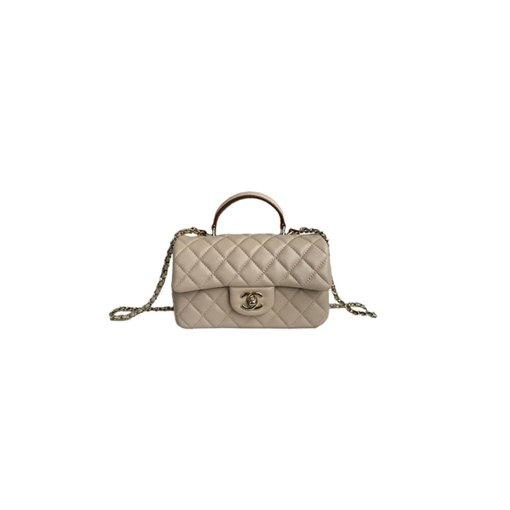 Ch*el mini classic handbag with top handle
