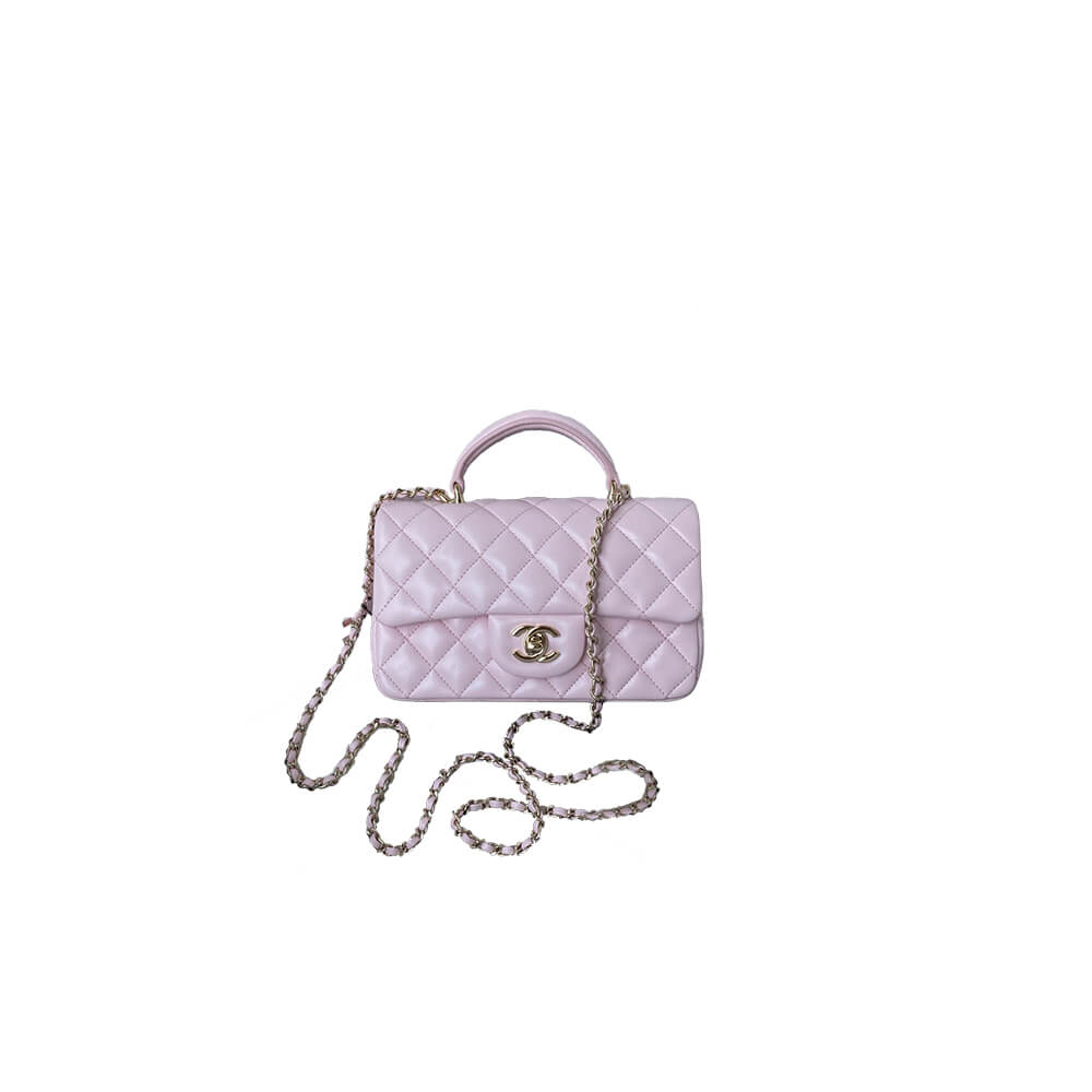 Ch*el mini classic handbag with top handle