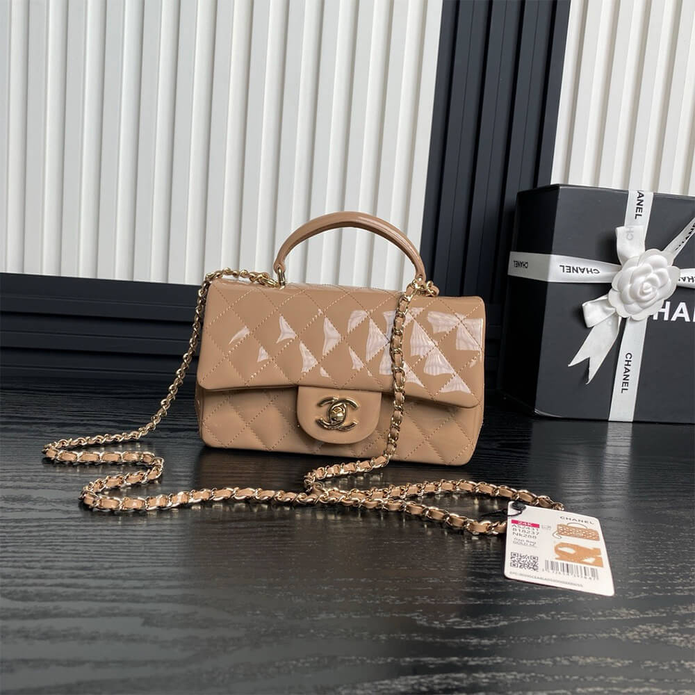 Ch*el mini classic handbag with top handle