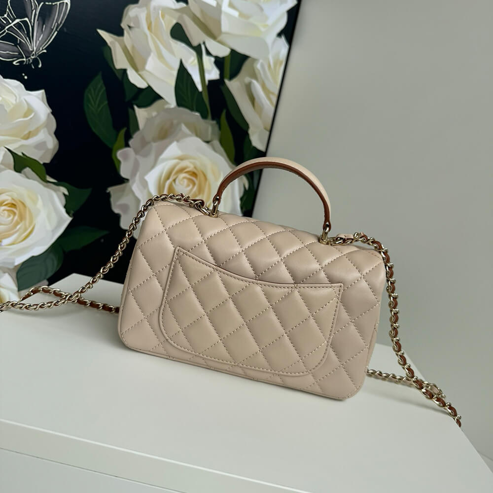 Ch*el mini classic handbag with top handle