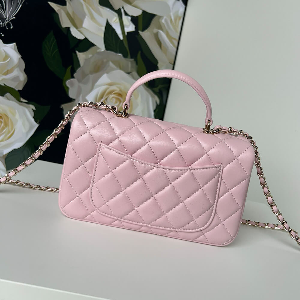 Ch*el mini classic handbag with top handle