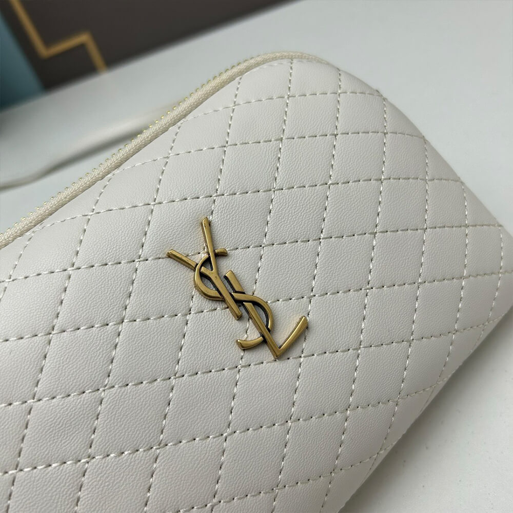 YSL Gaby zipped pouch in quilted lambskin