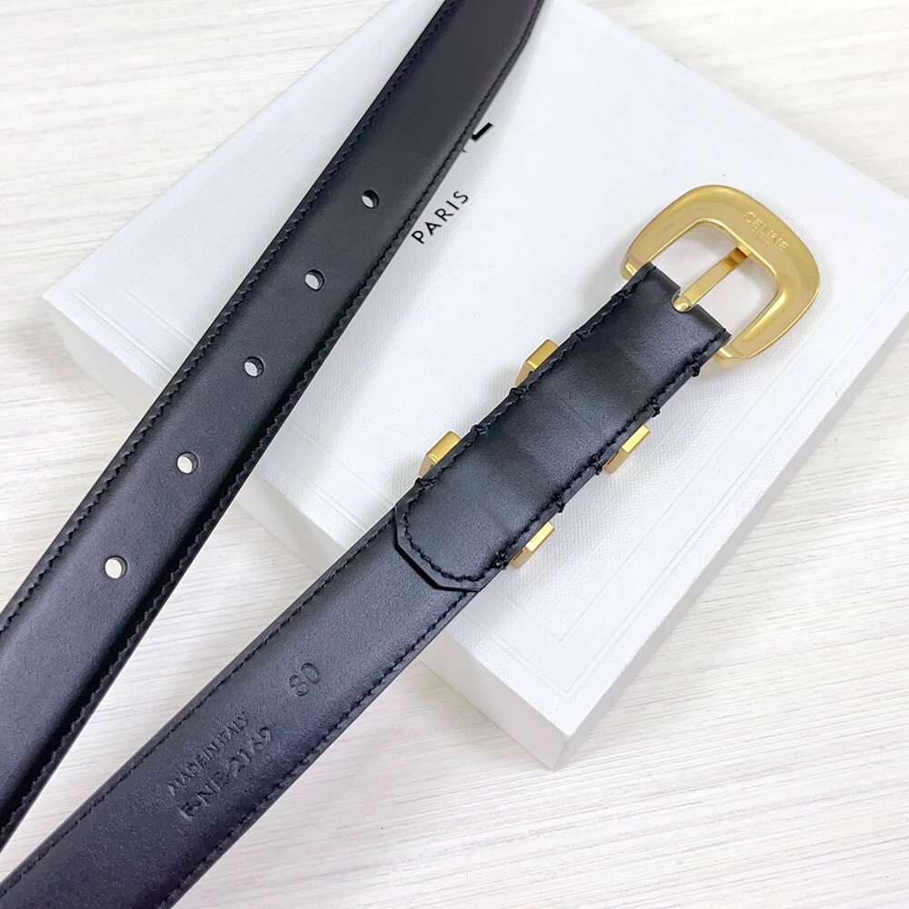Ce**e medium western belt in taurillon leather