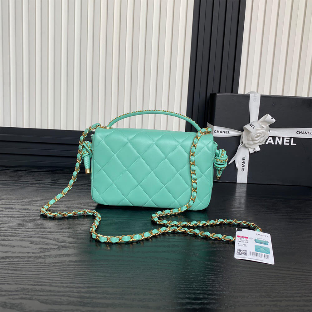Ch*el flap bag with top handle(high-end grade)