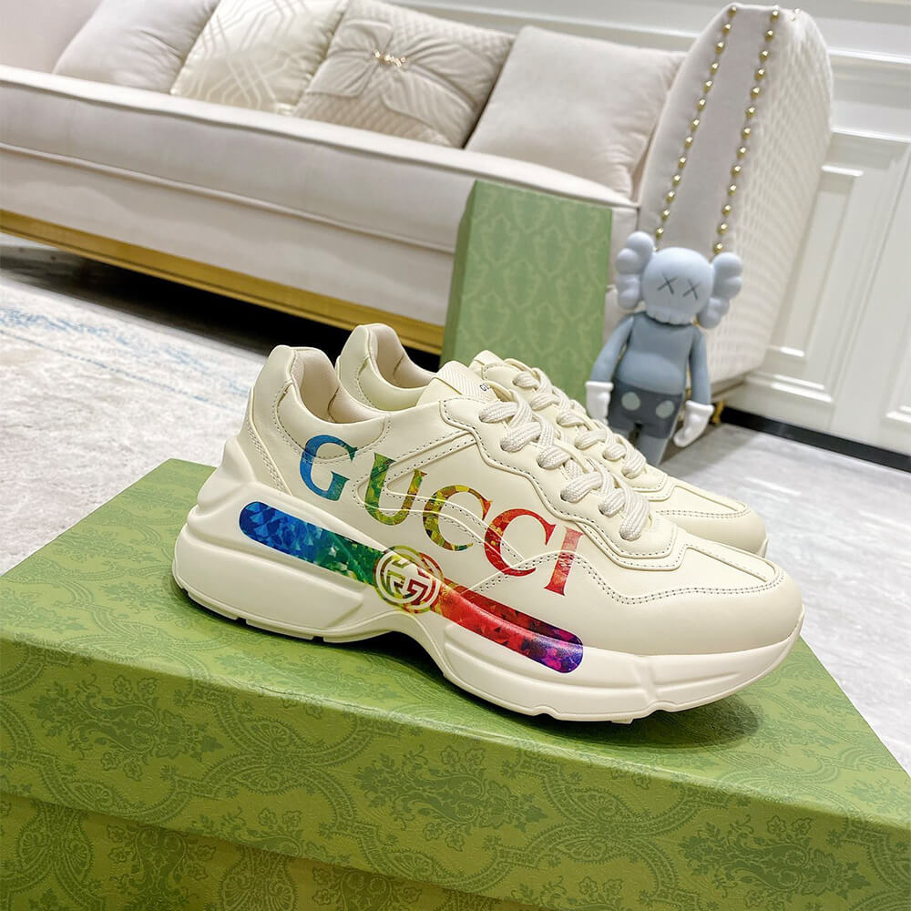 rhyton sneaker with G*u*i print